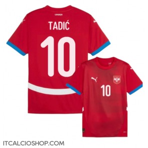 Serbia Dusan Tadic #10 Prima Maglia Europei 2024 Manica Corta